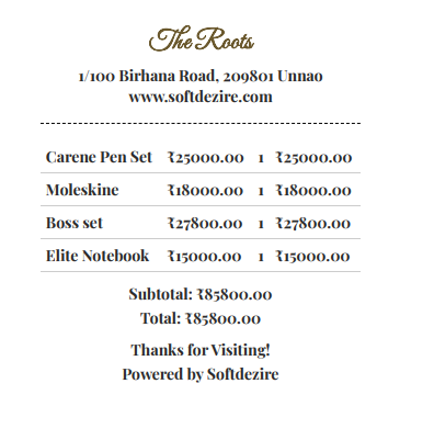 Stationery Business Billing